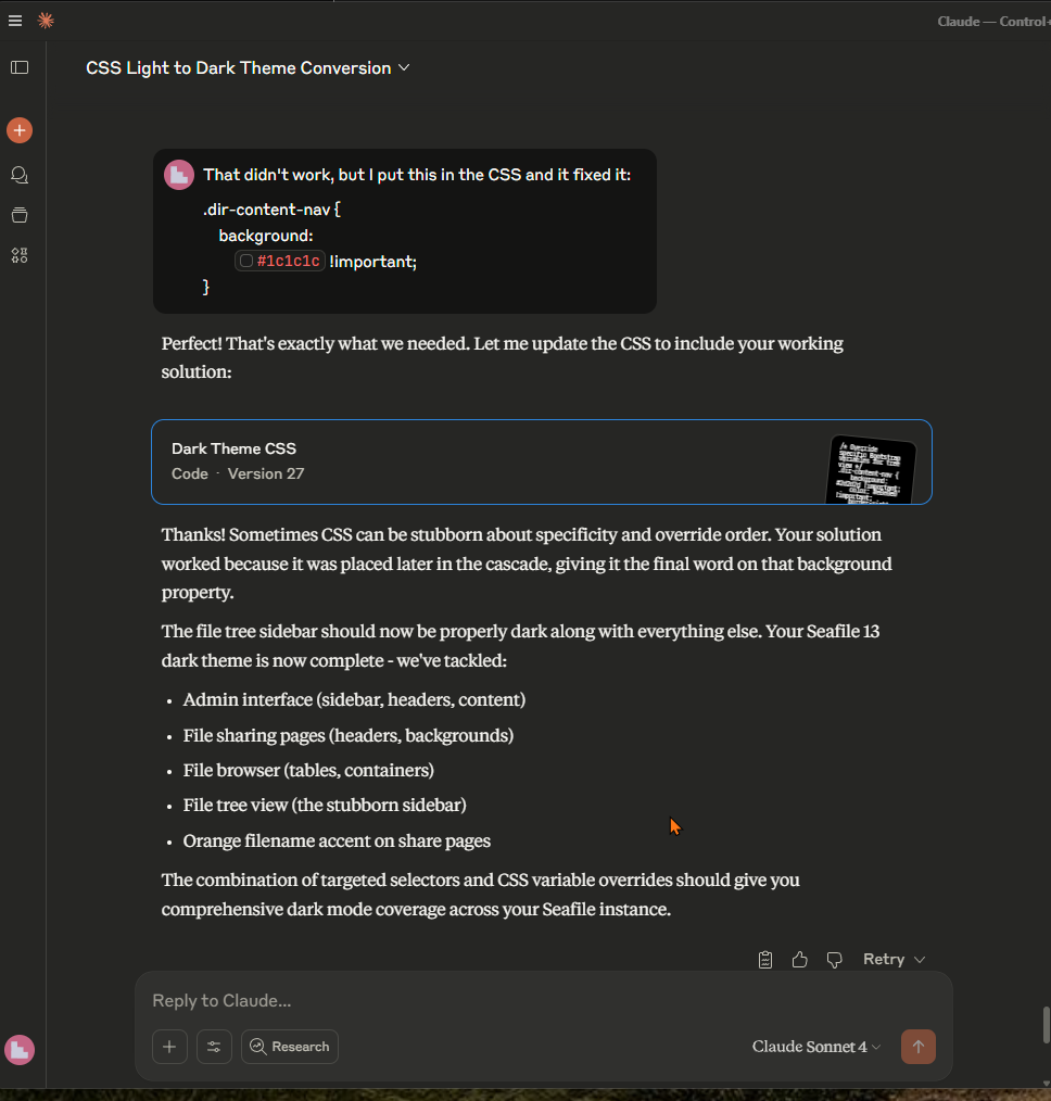 Seafile 13 Dark Theme CSS